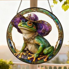 Frog Glass Suncatcher: Whimsical Nature Window Decor