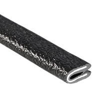 Flexible Edge Trim Protector - 25ft Black PVC, 1/16" Fit, 7/16" Leg, Gripping Fi
