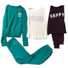 Spiritual Gangster Loungewear Bundle Girls L 14 Teal White Purple 4pc Set