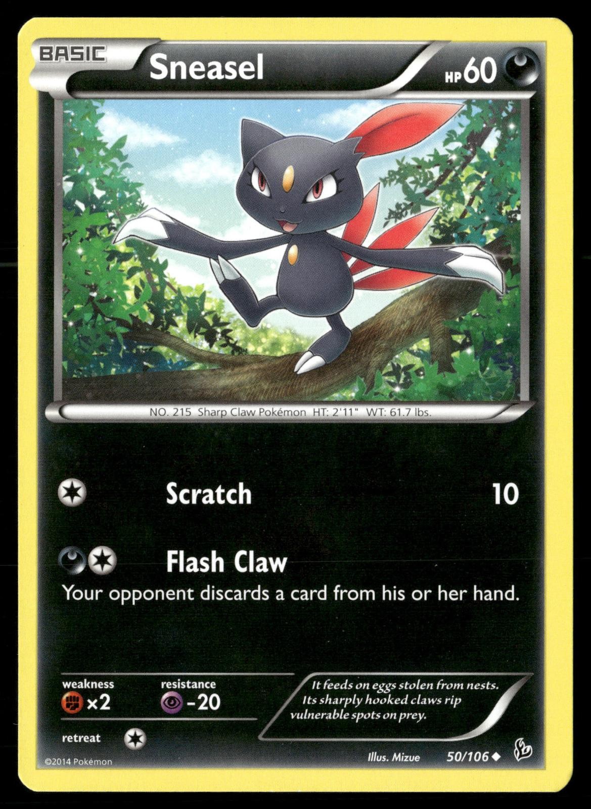 Sneasel 50/106 Uncommon Flashfire Pokemon NM