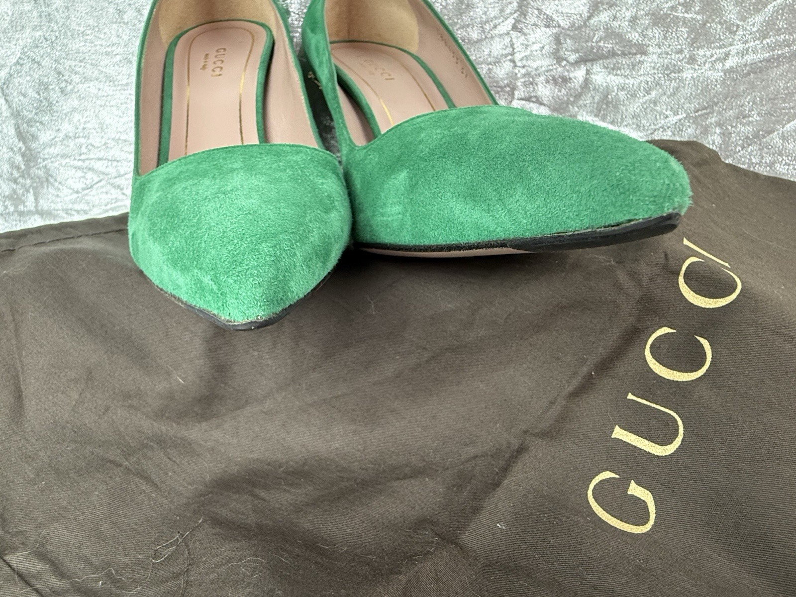 Gucci Green Suede Horsebit Pumps EU 37 US 7 Heels Pumps Made in Italy NWOB thumbnail 3