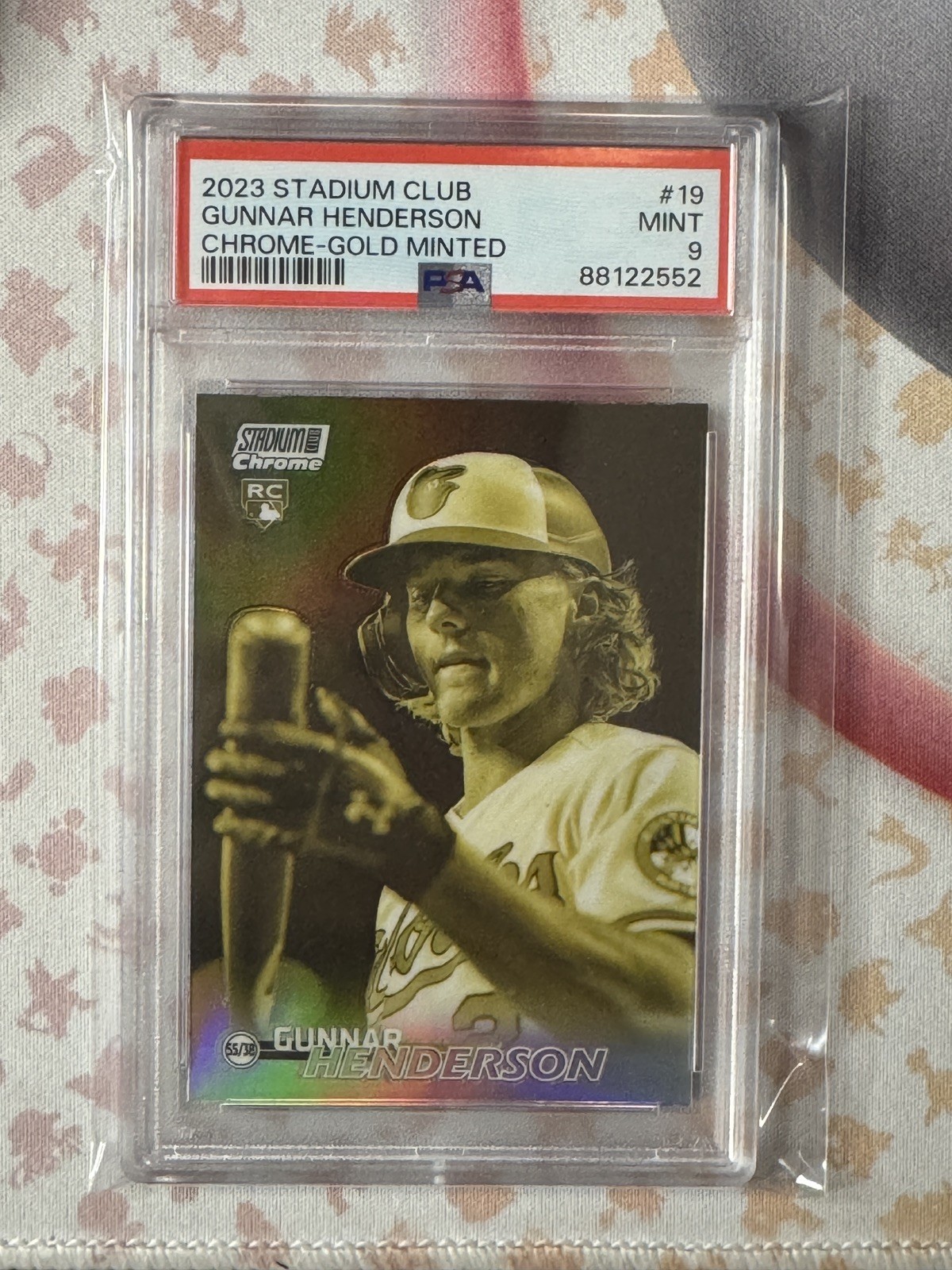 2023 Topps Stadium Club Chrome Gunnar Henderson Gold Minted Refractor (RC) PSA 9