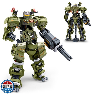 #ad #ad BDXEJV Mech Robot Transforming Building Blocks Set for Adults Green City Pro $41.99