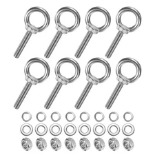 8-Sets Stainless Eyebolt M10x51mm Shoulder Lifting Eye Bolt with Nuts Washers