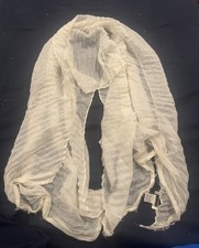 Sciarpa stropicciata Lanificio Colombo panna seta cashmere