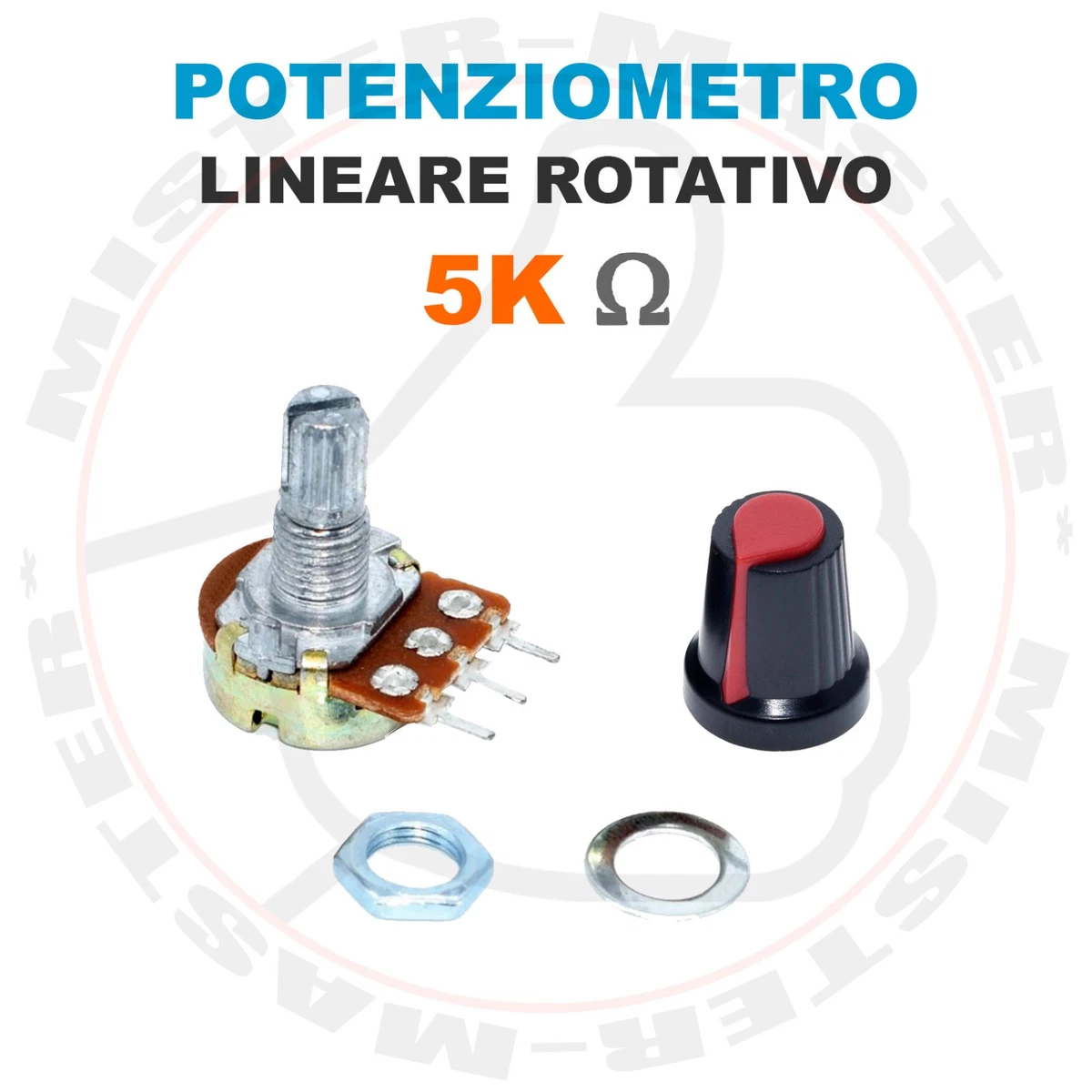 POTENZIOMETRO/POTENTIOMETER 50 KOhm 50K Lineare Con MANOPOLA/with Knob