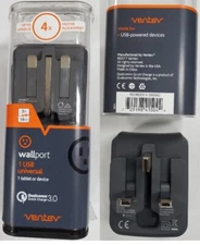 Ventev 18W / 3 Amp Wallport RQ1300 QC 3.0 TRAVEL Charging Adapter (UK Version)