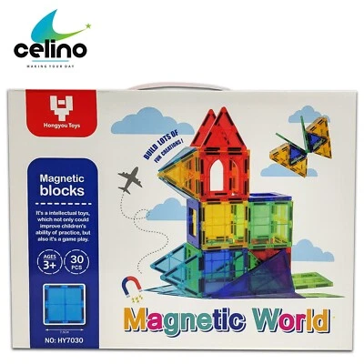 CELINO 30pcs Magnetic Building Blocks For Kids Tiles Set Educational Toys Xmas Gift