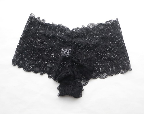 Women Sexy Bra Set Floral Mesh Wireless Bra+boyshorts Lingerie Bodysuit Black M - Picture 7 of 10