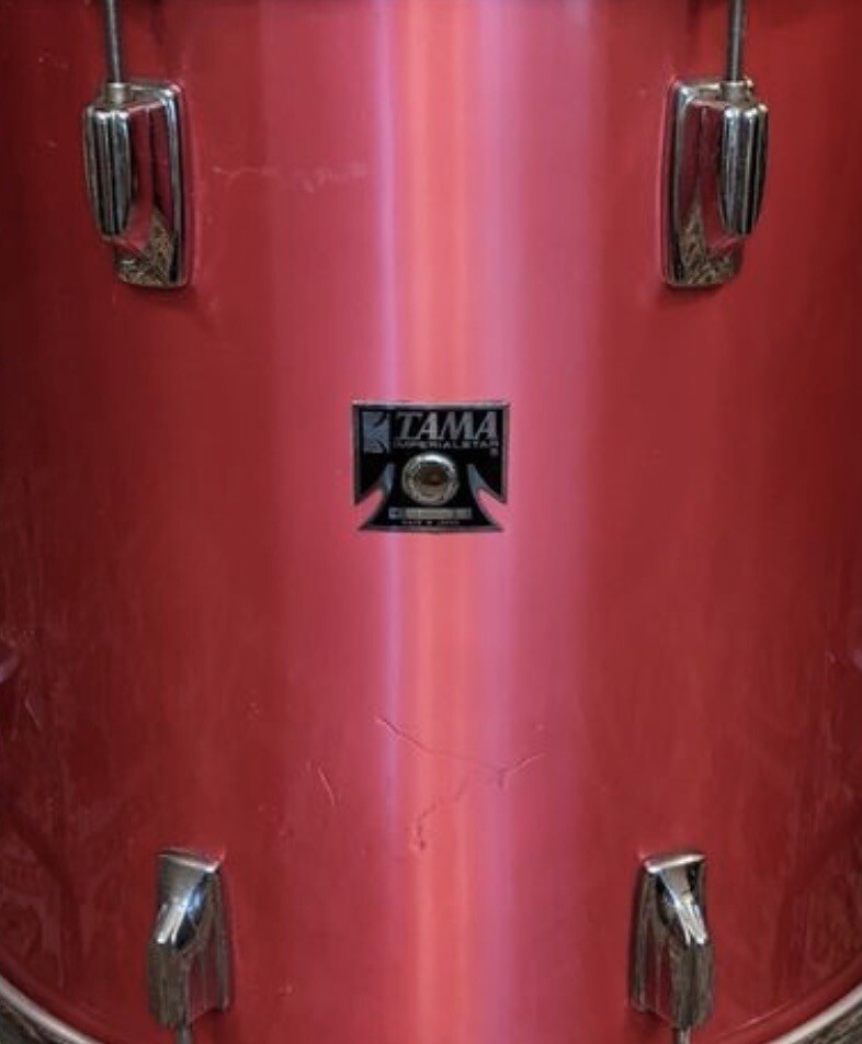 VINTAGE TAMA IMPERIALSTAR 13” T Badge TOM DRUM, JAPAN Red