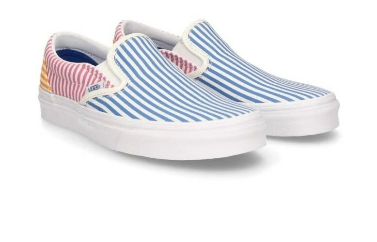 Vans Classic Slip-On Deck Club Mix Stripes/True White Sneakers Us Men Size  10 | Ebay