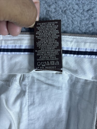 Perry Ellis Linen Blend Chino Pants Men's Size 32x30 Relax Fit Brown Flat Front - Picture 9 of 11