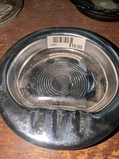 vintage small round metal ashtray
