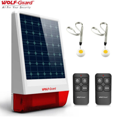 Wireless DIY Home Alarm Security System Outdoor Solar Siren + SOS Button+Remote