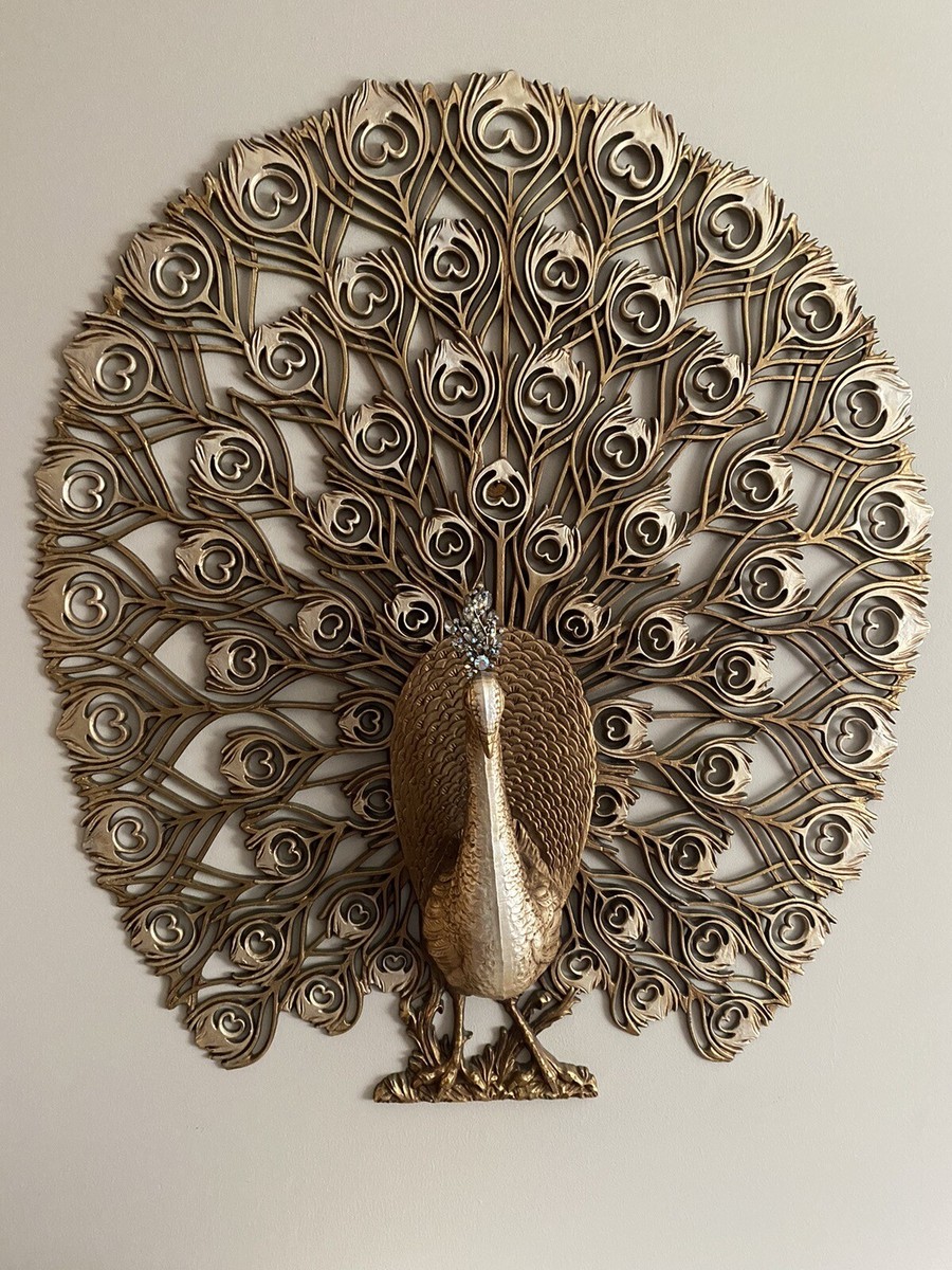陶器製 母子像 クラシックデザイン Mid Century Vintage 1960's Burwood Peacock wall decor Gold with
