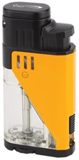 Yellow Lacquer Vector Twister Dual Flame Jet Torch Cigar Butane Lighter - 9311