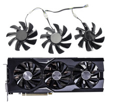 Set of 3 Fan Cooling Fan Set For Sapphire R9 FURY 4GB HBM Tri-X T129215SU