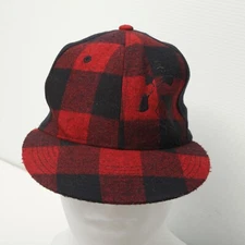Decky Hat Company Adult Hat Red Black Buffalo Plaid OSFA Style 903 Mens