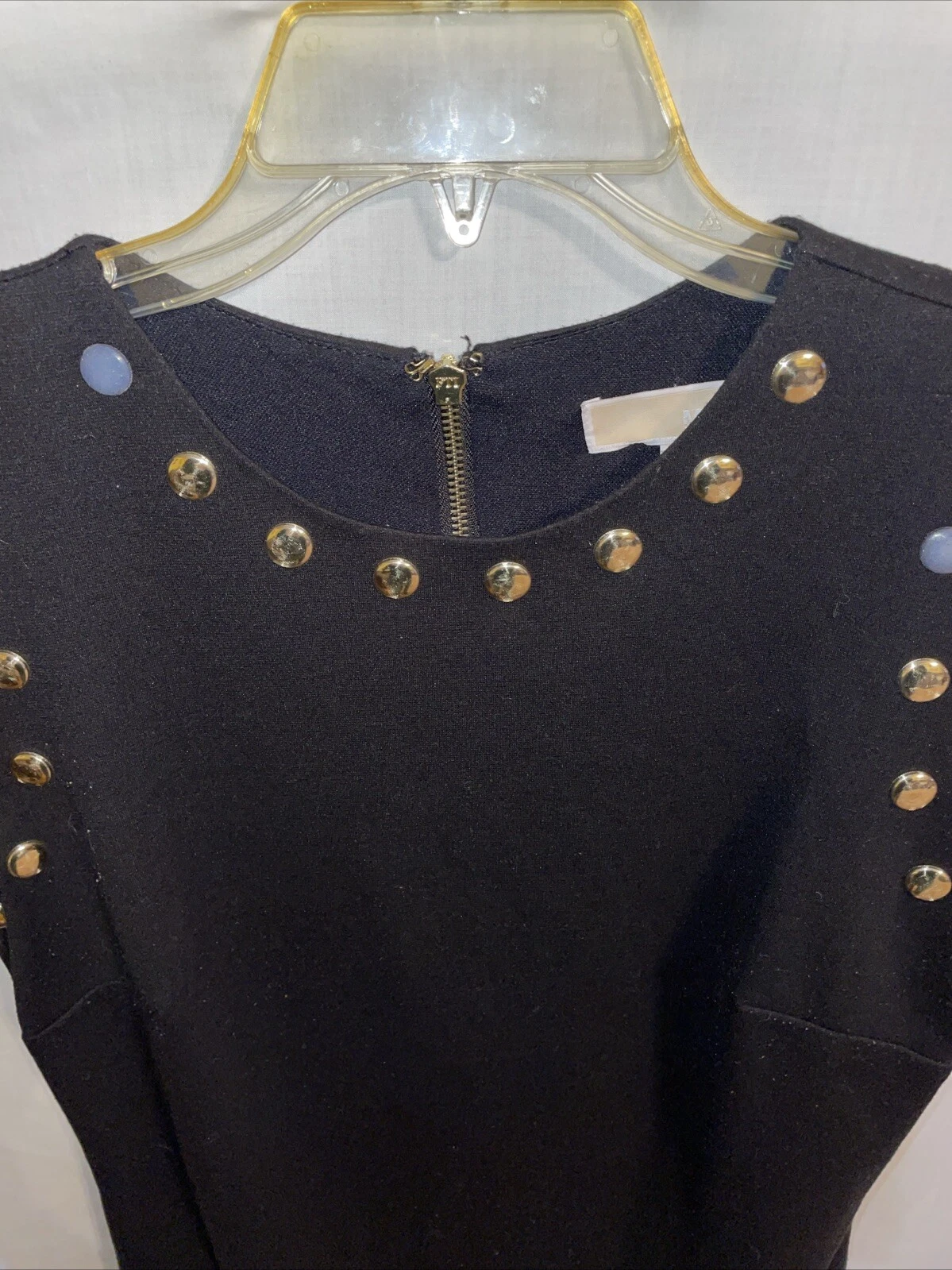 Abito MIDI donna Michael Michael Kors taglia media nero bottoni oro che esce