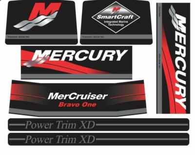 #ad MerCruiser Stern Out Drive Maintenance Decals Sticker for Bravo One 1 Red $23.50