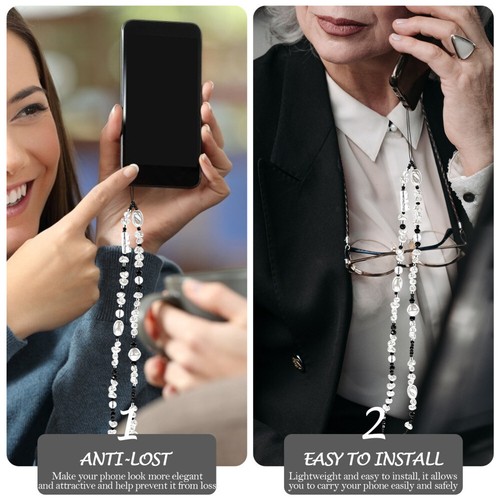 4 Pack Handy Kette Telefonzubehör Perlenbesetztes Handy-Schlüsselband - Zdjęcie 12 z 12