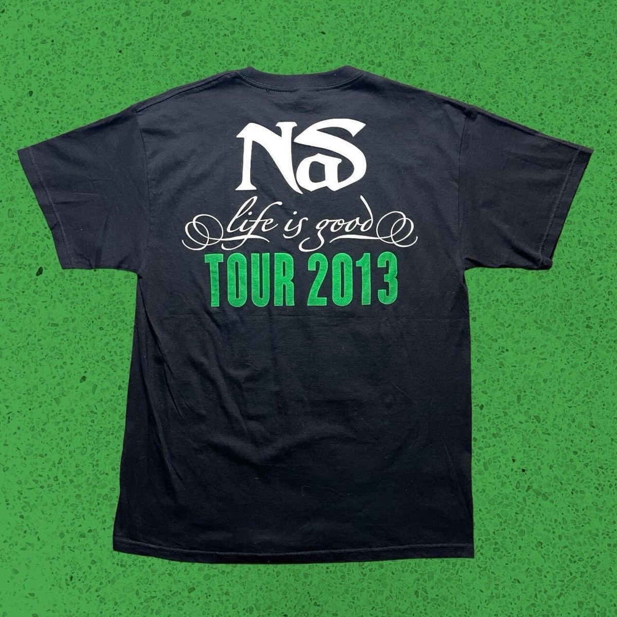 Nas Rap T Shirt Mens L Double Sided Prints Life Is Good | eBay