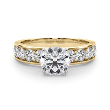 Engagement 18K Yellow Gold Lab Grown Ring Round Cut Diamond 1.80 Ct IGI