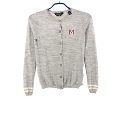 MAISON SCOTCH Donne 100% Lana Cardigan Con Bottoni Davanti Maglione Taglia S