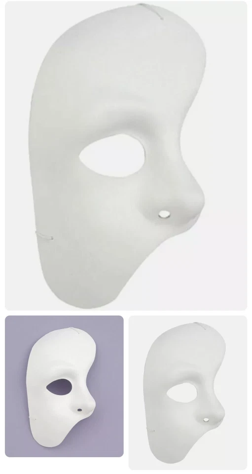 Forum Novelties 1/2 Mask White Phantom Of The Opera Mask, White - Image 3 of 4