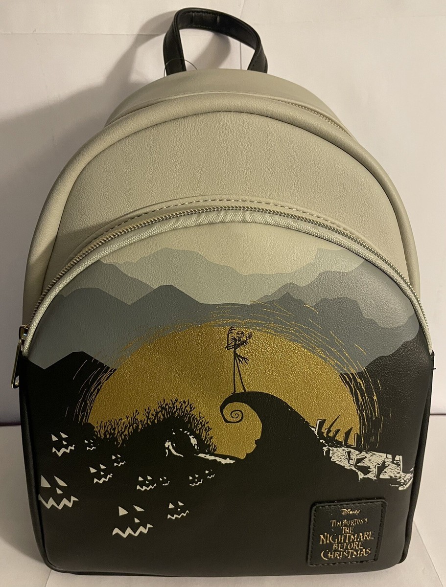 LOUNGEFLY DISNEY NIGHTMARE BEFORE CHRISTMAS Golden Moon Spiral MINI BACKPACK! New Loungefly Disney Nightmare Before Christmas Golden Moon  main image 2