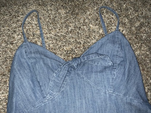 Old Navy Tie-Front Cami Tank Top Women’s Small Chambray Medium Wash NEW - Picture 19 of 21