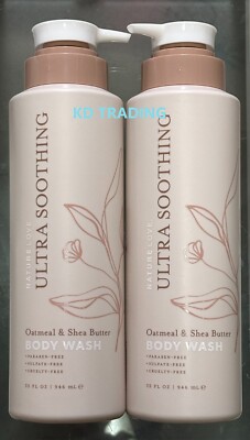 (2-Pack) NATURE LOVE ~ OATMEAL & SHEA BUTTER Ultra Soothing BODY WASH 946ml