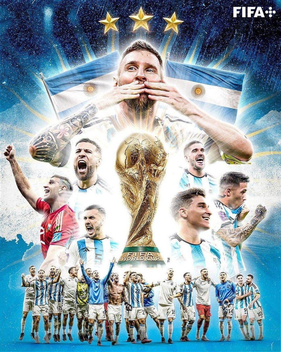Argentina 2022 World Cups Champions - 8x10 Color Photo | eBay