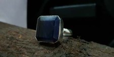 Natural Blue Sapphire Gemstone 925 Sterling Silver Artisan Handmade Ring Jewelry