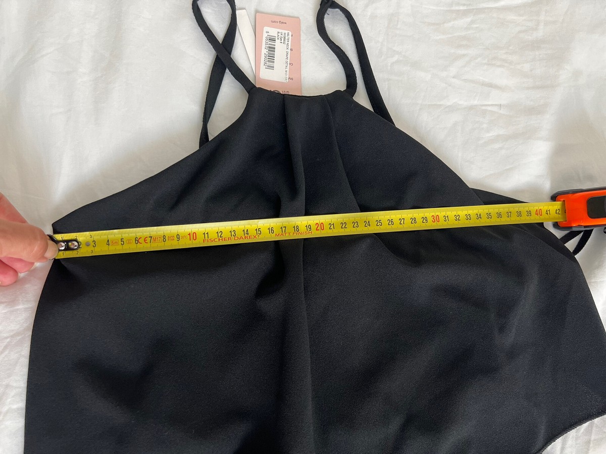 Robe Noire Drapée WalG En Jersey - Taille XS/S (36/38) - Col Halter, Jupe Wrap - Neuf Avec étiquettes