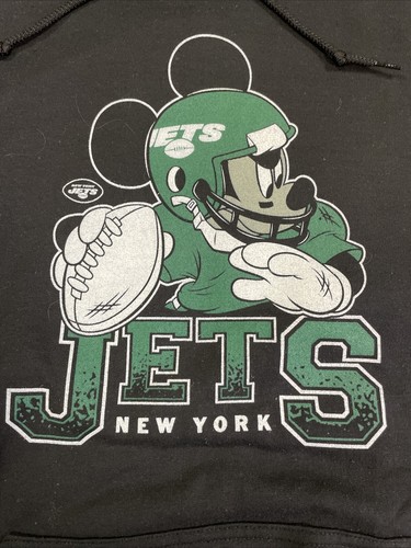 New York Jets Men's Size XL Mickey as QB Hoodie in Black & Green in VGC - Picture 4 of 14