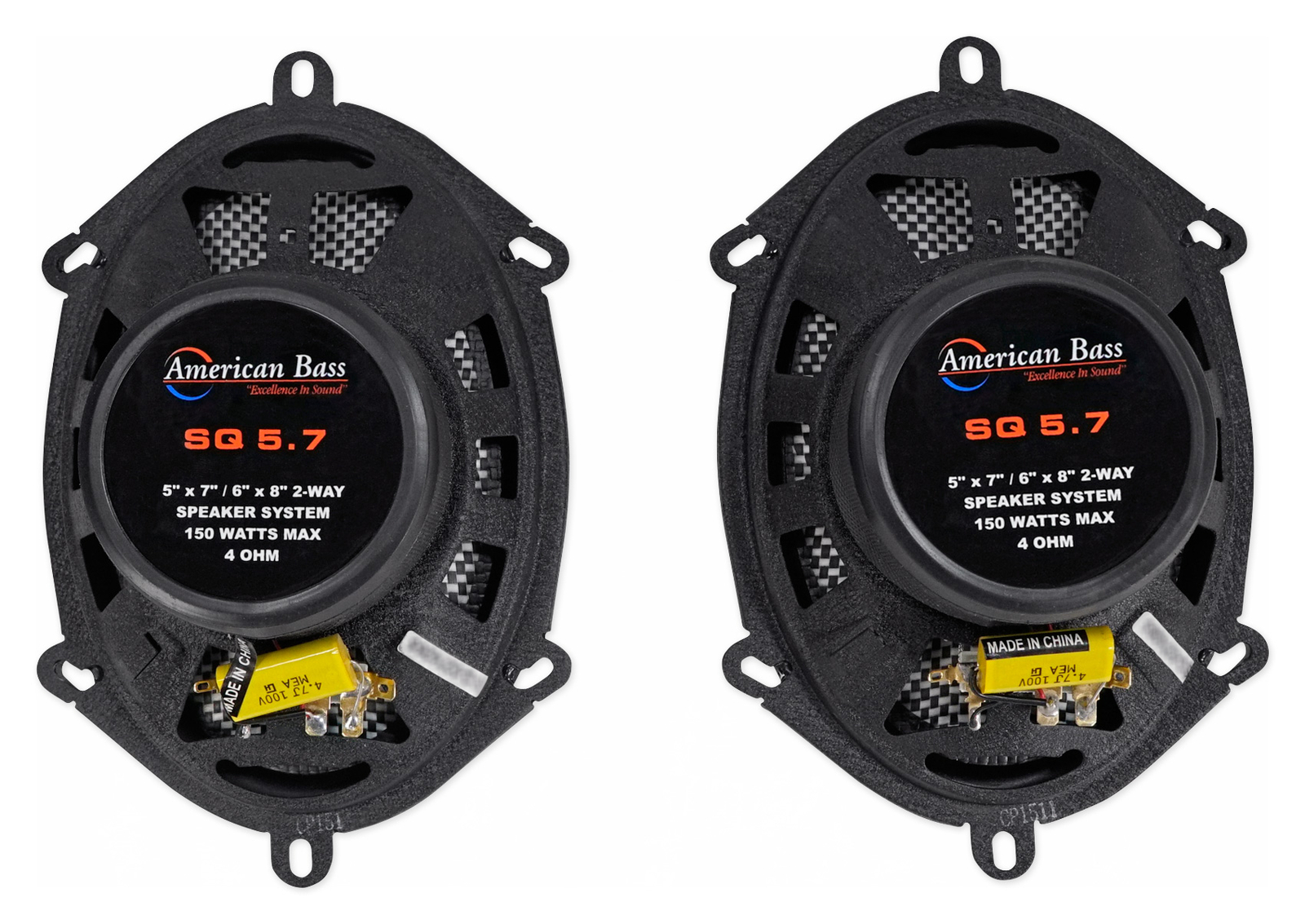Пара автомобильных динамиков American Bass SQ 57 5x76x8 RMS мощностью 75 Вт с поворотными твитерами Neo