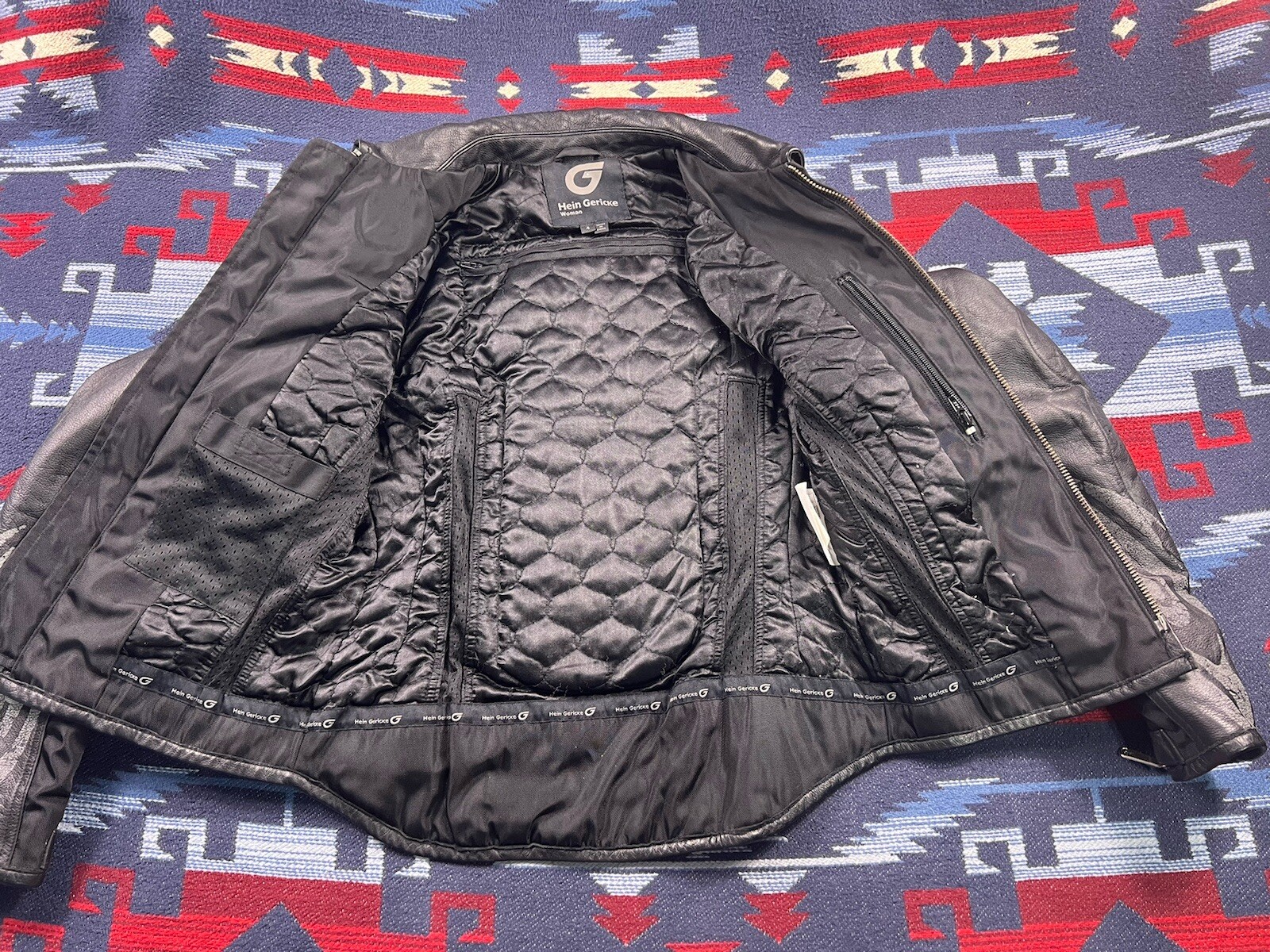 Hein Gericke Echt Leder Sz 4Biker Café Leather Padded Jacket VTG Women's Small