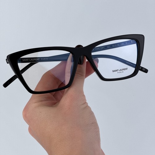 Saint Laurent Men Eyeglasses Black Cat Eye SL737 MICA THIN OPT 001 BRAND NEW - Picture 9 of 13