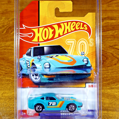 ミニカー Hot Wheels Custom Datsun 240Z Hot Wheels Throwback 70's Custom Datsun 240Z Teal BW Blackwall 3/8