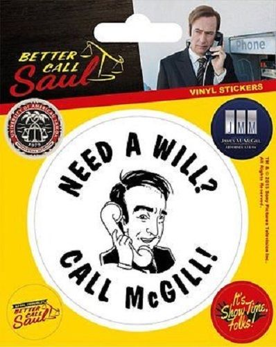 Better Call Saul McGill Vinyl Sticker - 1 sheet, 5 stickers