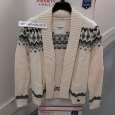 ABERCROMBIE  FITCH COBY CARDIGAN SWEATER CREAM WHITE WOMENS SIZE LARGE