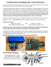 JAMMA SNES Super Nintendo Controller Adapter for Capcom CPS1/CPS2/CPS3 Arcade