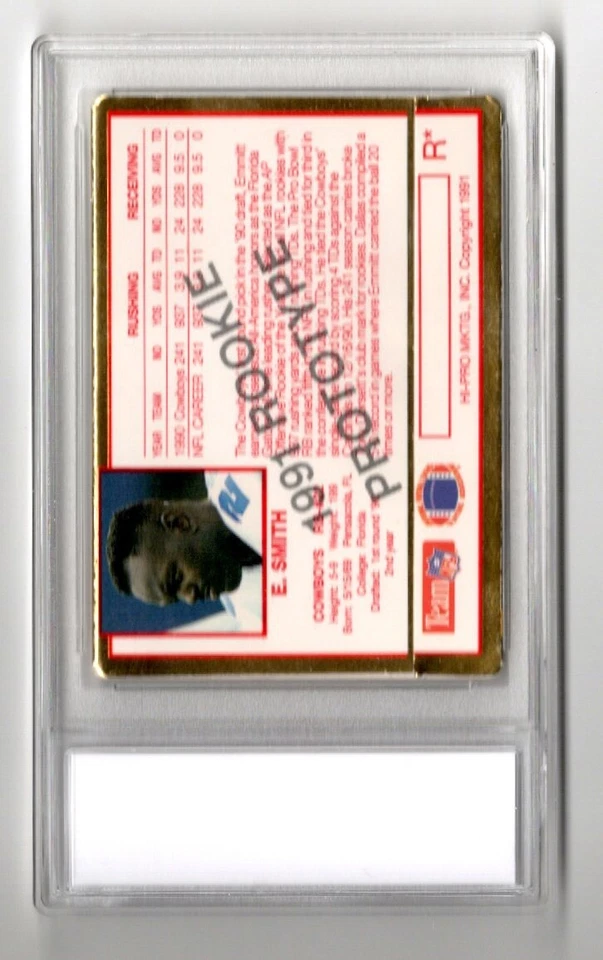 1991 Emmitt Smith Rookie Update Prototype #R* Grade 10 - Image 2 of 2