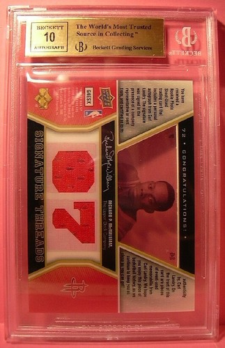 2007-08 SP ROOKIE THREADS GOLD #72 CARL LANDRY AUTO JERSEY 09/50 BGS 9.5 GEM MT - Picture 2 of 2
