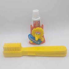 Vintage Fisher Price Kids Toothbrush Case  Big Bird Toothpaste Holder
