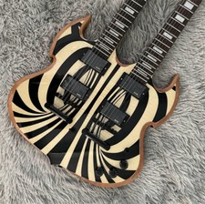 Factory Double Neck 12+6 String Electric Guitar Mahogany Body 4H Pickup Hardware