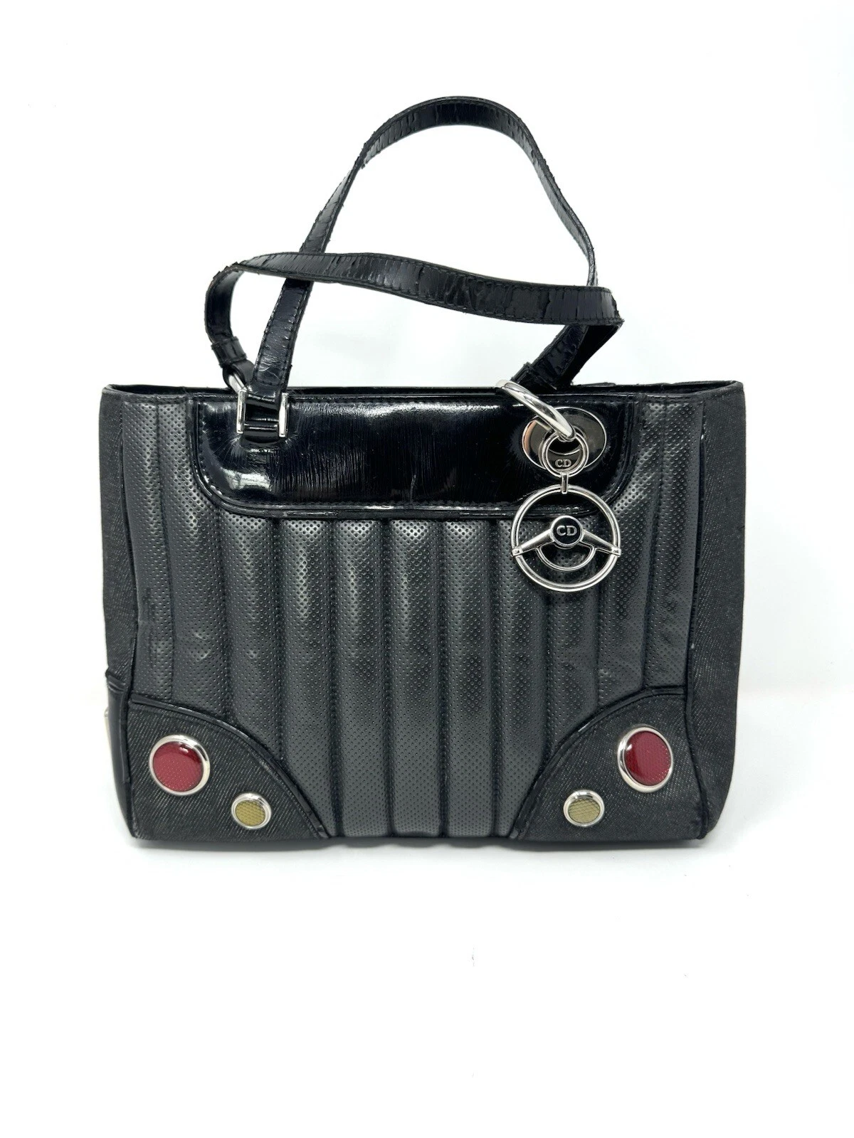 Sac en cuir Christian Dior vintage noir Cadillac Chris