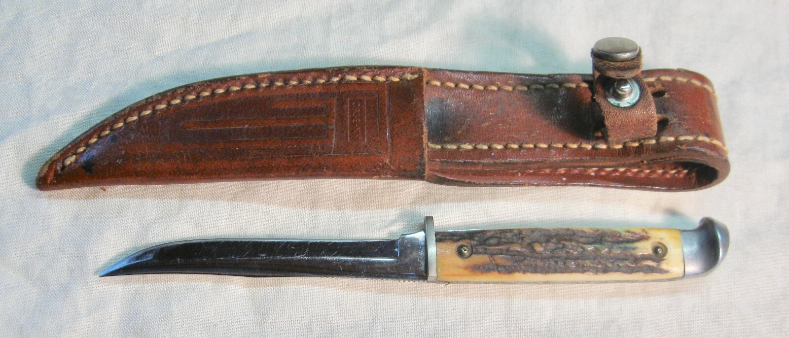 VINTAGE CASE HUNTING KNIFE WITH ORIGINAL LEATHER SHEATH eBay