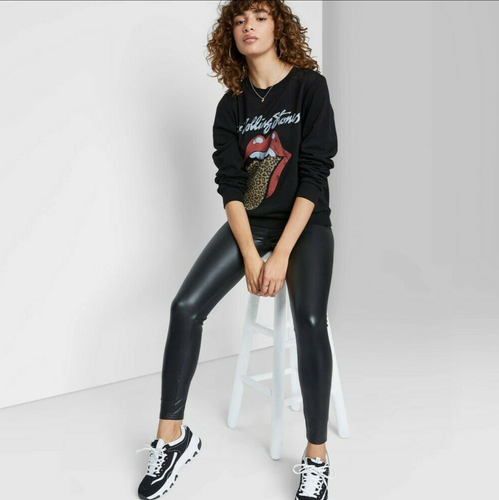 Women's High-Waisted Faux Leather 